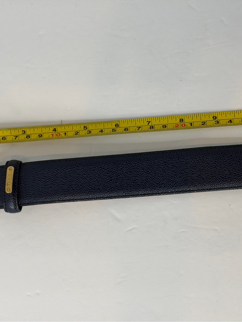 Ralph Lauren RLL  leather belt size S in navy blue gold-tone buckle - Picture 12 of 14